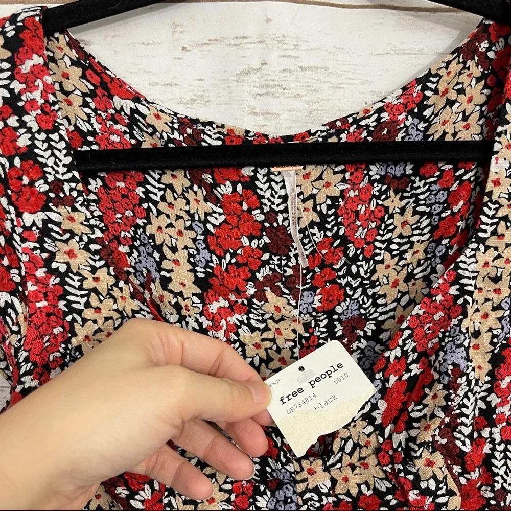 Free People Cutout Short Sleeve Miss Right Mini Dress NWT